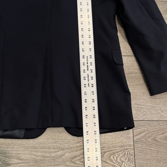 Oscar de la Renta Blazer Jacket Mens 39L Wool Dark Navy Blue Gold Two Button - Picture 8 of 11